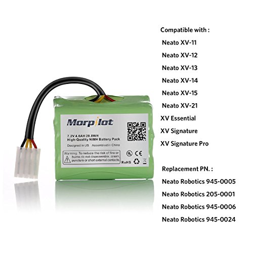 2-Pack 4000mAh Battery for Neato XV Series Robotic Vacuum 945-0005 205-0001 